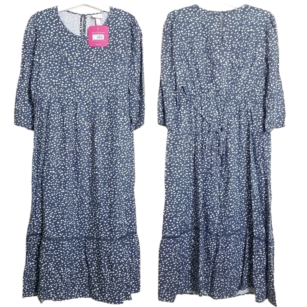 Isabel Maternity Blue Waterspot Maternity Midi XS